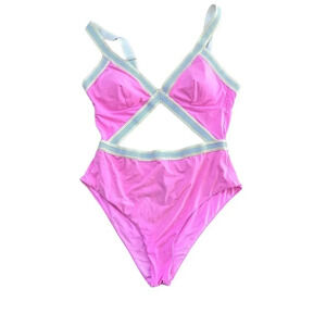 DOLCE VITA Women's Pink Blaire V-Neckline One Piece Size Medium
